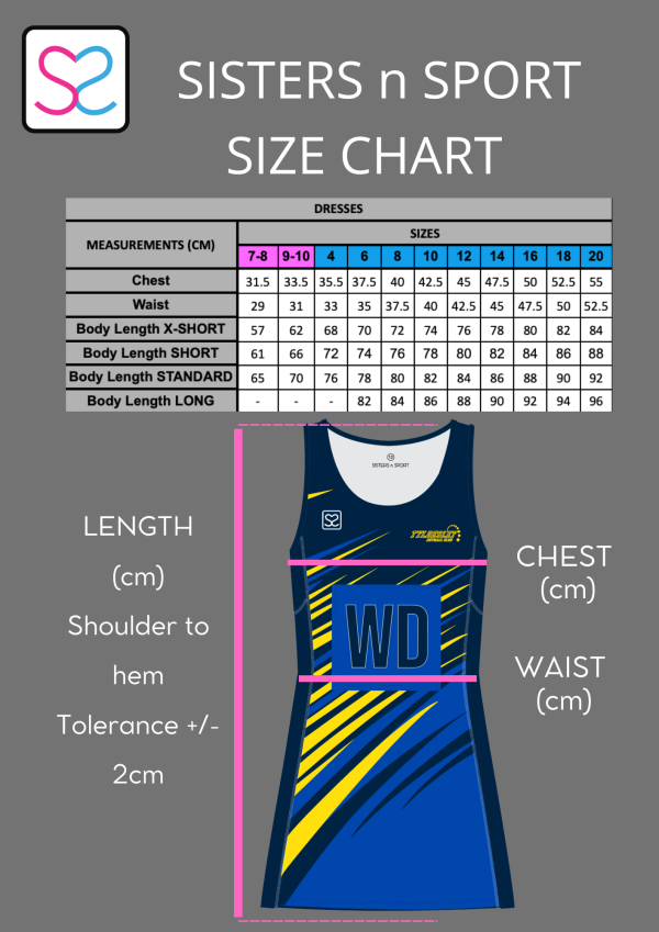 TYLDESLEY NETBALL CLUB -  Match Dress (Junior) - Image 3